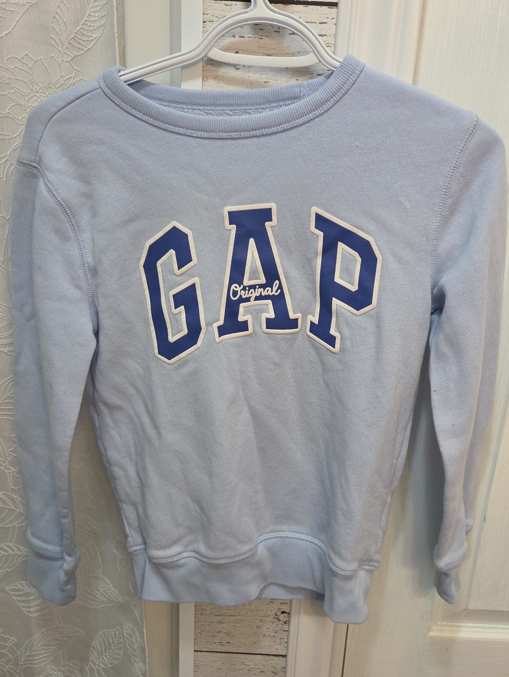GAP Light Blue Crewneck with Dark Blue Logo